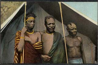 Тутси, хуту и пигмей. Немецкая открытка начала 20 века. 